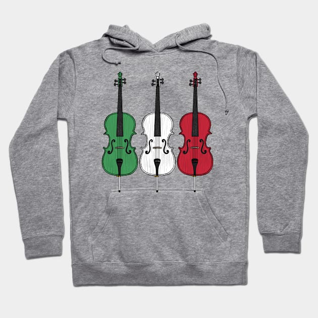 Cello Italian Flag Cellist String Musician Italy Hoodie by doodlerob